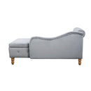 Chaise Lounge Indoor, Velvet Lounge Chair For Bedroom With Storage & Pillow, Modern Upholstered Rolled Arm Chase Lounge For Sleeping With Nailhead Trim For Living Room Bedroom Office
