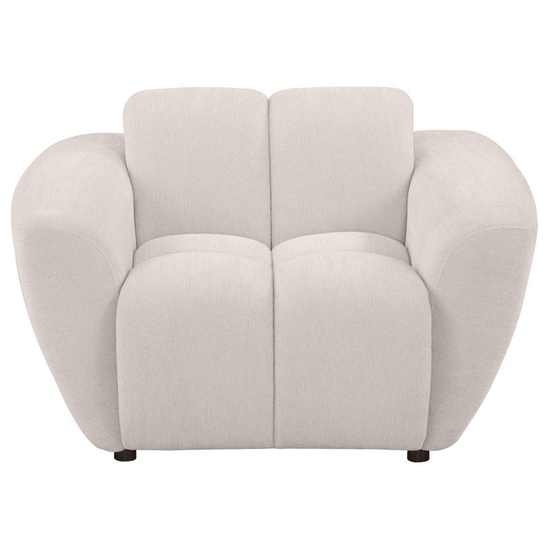 Destino - Chenille Upholstered Splayed Arm Accent Chair - Greige