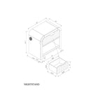 Beverly - Nightstand With Speakers, Rounded Sides - Black White