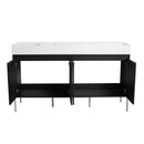 Freestanding Bathroom Vanity With Resin Sink And Storage Cabinet