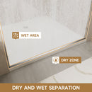 Aluminum Frame Double Double Soft Close Shower Door, Tempered Glass And Dual Stainless Steel Handles