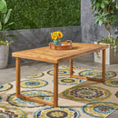 Outdoor Acacia Wood Dining Table, Sandblast Finish