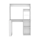 Ethel Writing Computer Desk with Storage Shelves and Hutch, White