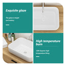 Rectangular Vessel Bathroom Sink, Modern - White