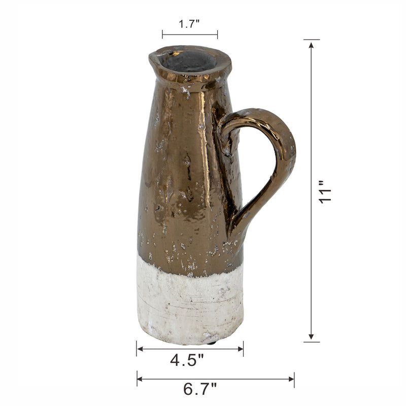 11" Candia Terracotta Pitcher - Sienna Brown