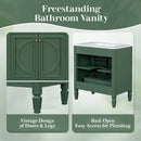 30" Bathroom Vanity With Sink, 2 Doors With Shelf, Soft Close Door Hinges, Vintage Style - Green