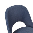 Dining Side Chair Upholstered Textured Fabric (Set of 2) - Navy