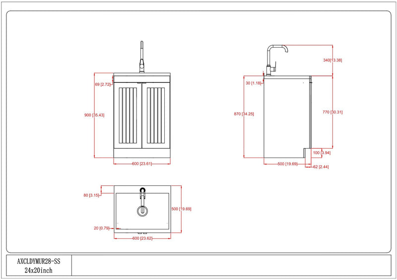 Murphy - Laundry Cabinet & Faucet And Stainless Steel Sink