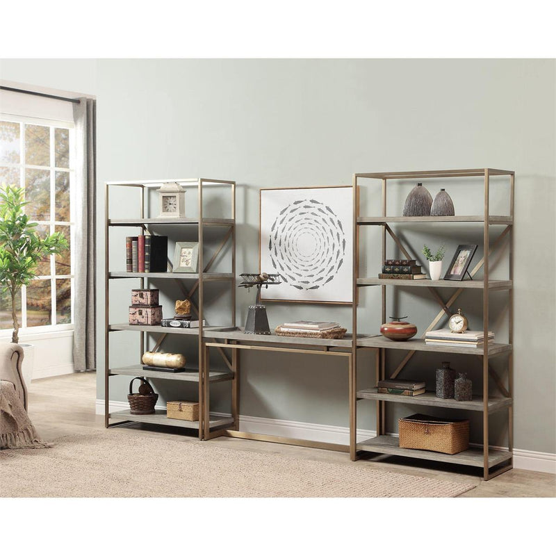 Garrett Rustic Console Table with Metal Base