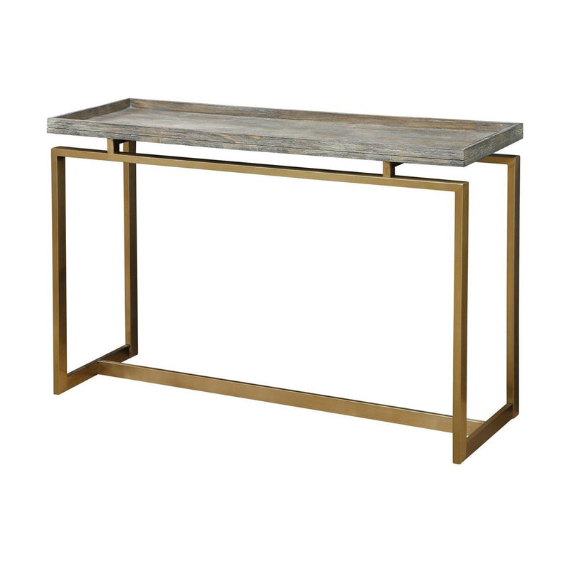 Garrett Rustic Console Table with Metal Base
