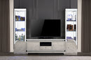 Lotus - TV Stand - Mirrored, Faux Ice Cube Crystals