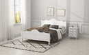 Traditional Concise Style Solid Wood Platform Bed, No Need Box Spring, White Queen