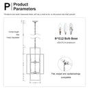 8 Light Lantern Chandelier Lighting, Entryway Chandeliers For High Ceilings, Chandeliers For Dining Room, Foyer, Entry, Staircase, Hallway, Height Adjustable (E12 Bulbs Not Included)