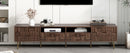 Mid Century TV Stand With 2 Drawers, Media Console Table For Tvs Up To 85'', Entertainment Center With Storage For Living Room - Dark Brown
