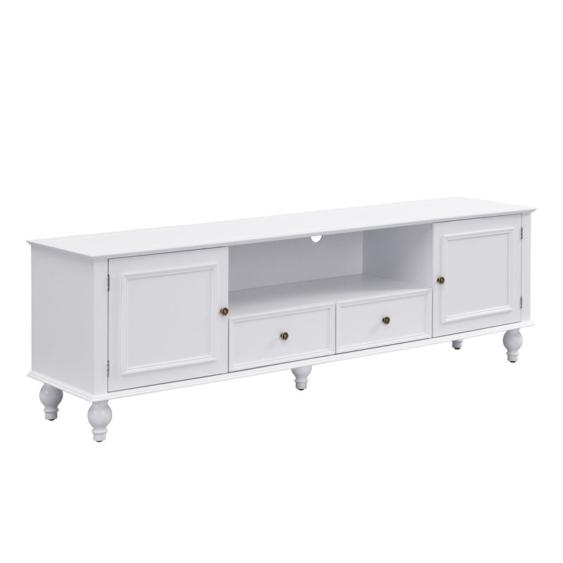 TV Stand For TVs Up To 80", Entertainment Center With Open Compartment