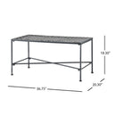Luna - Outdoor Iron Coffee Table - Black Brush Silver