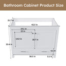 42" Bathroom Vanity Base With Doors And Drawer - White