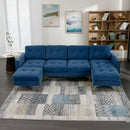 Modern L - Shape Convertible Sectional Sofa With Movable Ottoman
