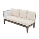 TOPMAX Modern 5-Person Outdoor Seating Group with Cushions Rope Waved Patio Sofa Set for Garden, Lawn, Poolside, L-Shaped, Gray+Beige
