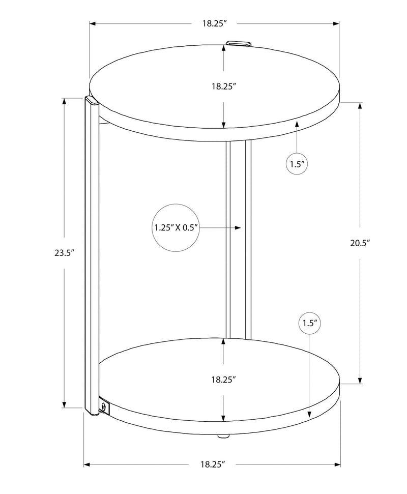 Accent Table Round For Living Room - White