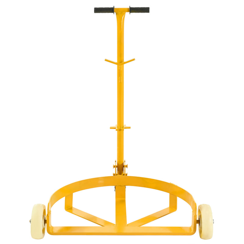 Steel Drum Dolly 55 Gallon Capacity Oil Barrel Mover With Wheels Low Profile Caddy - Yellow