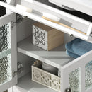 Bathroom Vanity With Ceramic Sink, Adjustable Shelf & Tip Out Tray