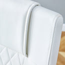 Modern dining chairs with faux leather upholstered seats - dining room chairs with metal legs, suitable for kitchen, living room, bedroom, dining room side chairs, set of 6 pieces (white+PU leather)