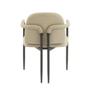 Modern Dining Chair (Set of 2) With Iron Frame - Espresso / Khaki