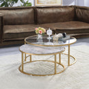 Shanish - Nesting Table Set - Faux Marble Top & Gold