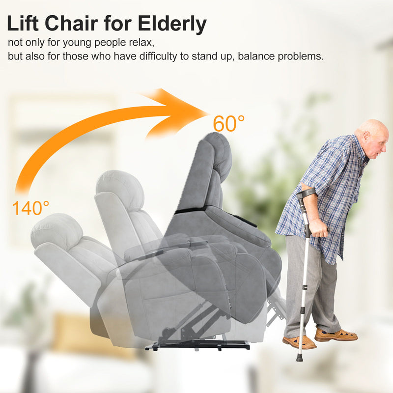 Lift Chair Recliner For Elderly Power Remote Control Recliner Sofa Relax Soft Chair Anti-Skid Australia Cashmere Fabric Furniture Living Room