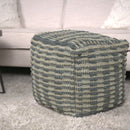 Walle - Fabric Square Pouf Ottoman And Floor Cushion Teal - Blue