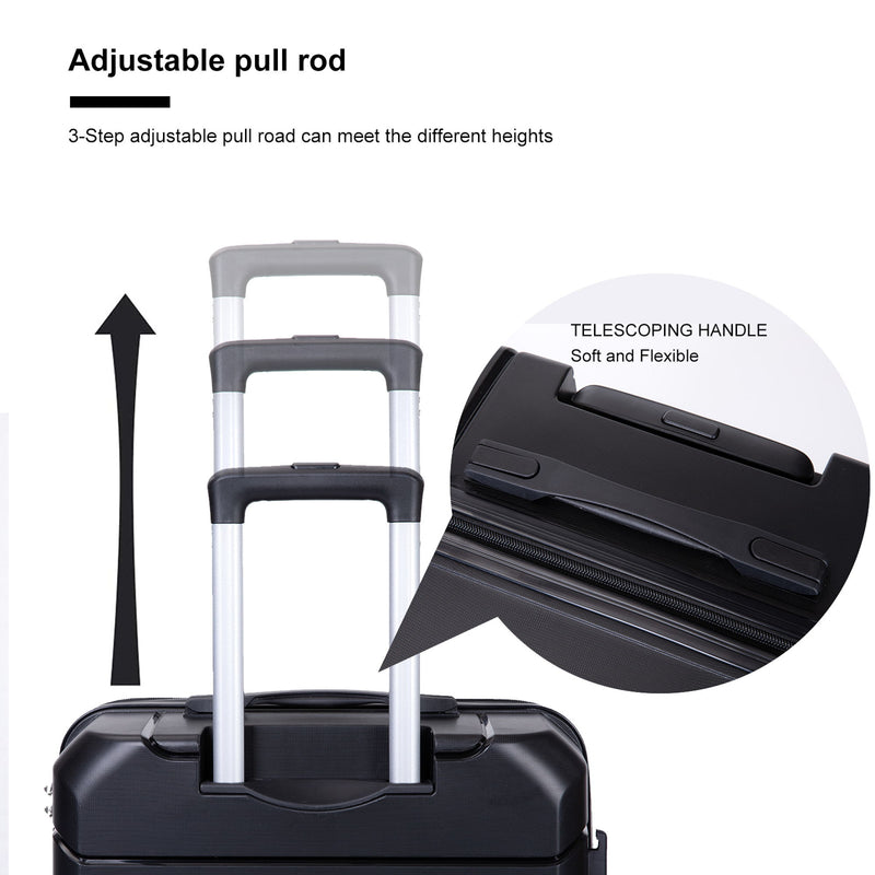 Hardshell Suitcase Spinner Wheels Lightweight Durable Suitcase With Tsa Lock, 3 Piece Set
