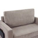 Sleeper Sofa With Foldable Mattress, USB Ports, Side Table & Storage Pocket