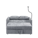 Modern Loveseat Pull Out Sofa Bed With Adjustable Backrest, Two Cup Holders, A Phone Holder, Three Charging Ports And Side Storage Pockets For Living Room