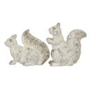 Resin Standing & Lying Down Squirrel Rustic, For Harvest Festival Fall Festival & Thanksgiving Table Decorations (Set of 2) - Antique Cream
