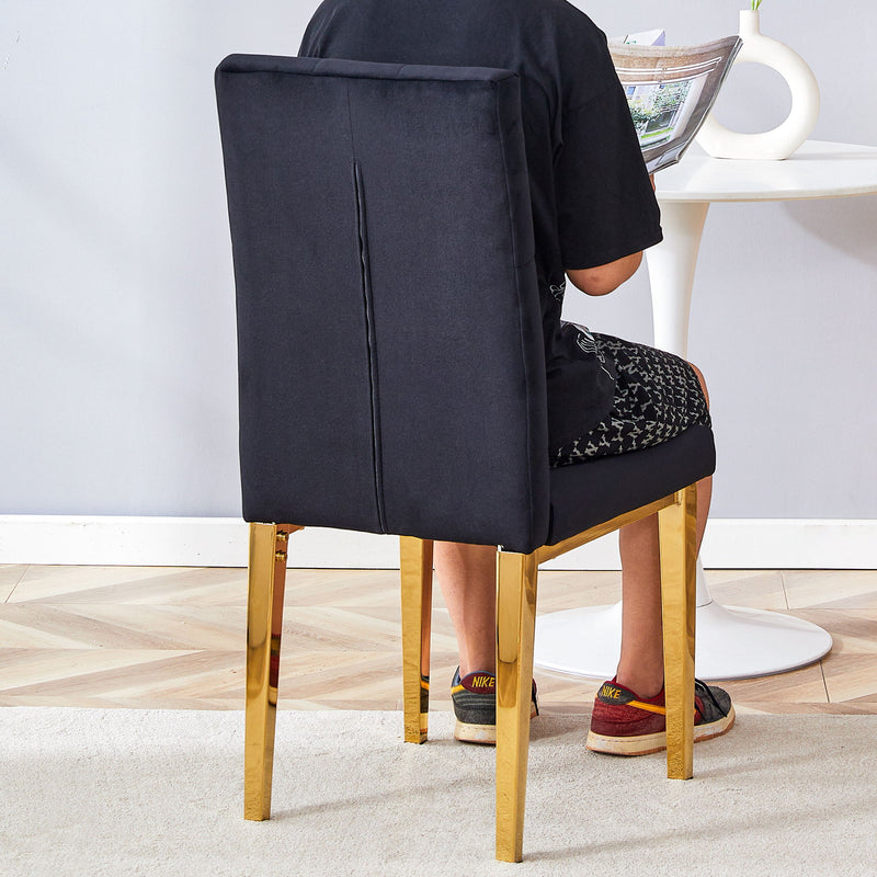 Vintage Style Armless Dining Chairs Set With Grid And Buckle Design