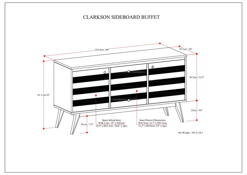 Clarkson - Sideboard Buffet - Rustic Natural Aged Brown