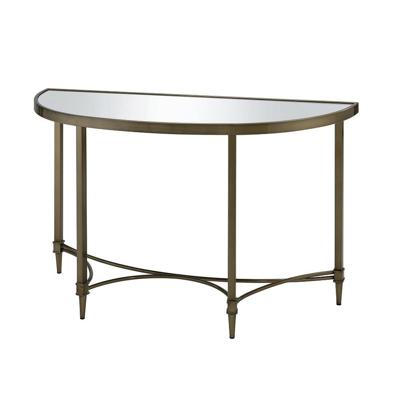 Aditya - Console Table With Mirror - Mirrored & Antique Brass