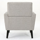 Contemporary Club Chair With Nailhead Trim Fabric And Birch Wood Legs