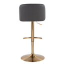 Toriano - Contemporary Adjustable Barstool With Swivel With Rounded T Footrest (Set of 2)