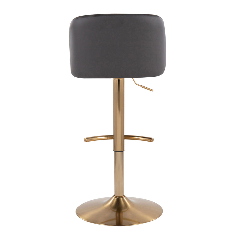 Toriano - Contemporary Adjustable Barstool With Swivel With Rounded T Footrest (Set of 2)