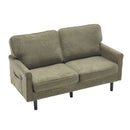 Mid Century Modern Loveseat Sofa With USB Ports, Removable Pillow Cover