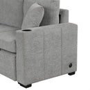 Convertible U-Shaped Sectional Sofa With Pull-Out Bed