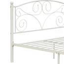 Full Size Unique Flower Sturdy System Metal Bed Frame with Headboard and Footboard