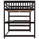 Loft Bed With Storage Shelves And Under Bed Desk