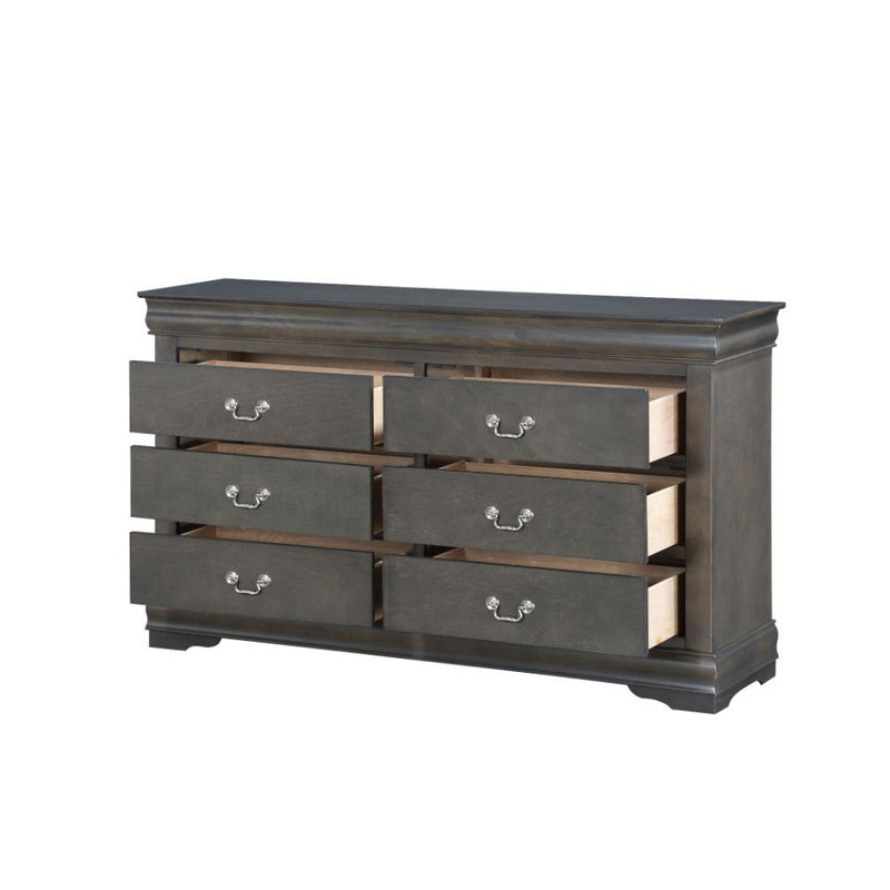 Bring casual elegance into your home with the Louis Phillipe dresser. This dresser is a piece that offers any bedroom a sophisticated look.