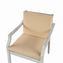 Outdoor Wooden Dinning Set With An Umbrella Hole And Removable Cushions For Patio