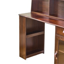 Modern Elegance Makeup Vanity Desk With Adjustable Lighted Mirror Storage Shelves Drawer And Cabinet - Walnut