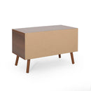 Modern 2 Door Cabinet End Table - White / Walnut