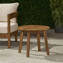 Outdoor Side Table With Slat Top - Brown